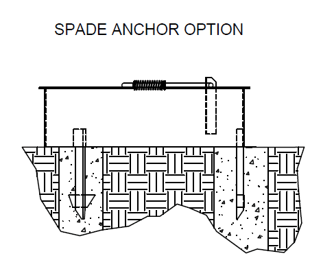 CAD drawing of anchor spades for fire rings